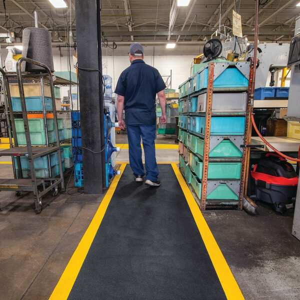 Pig TuffGrit Anti-Slip Runner, 3'x10', Black with Yellow Border FLM8505-BWY